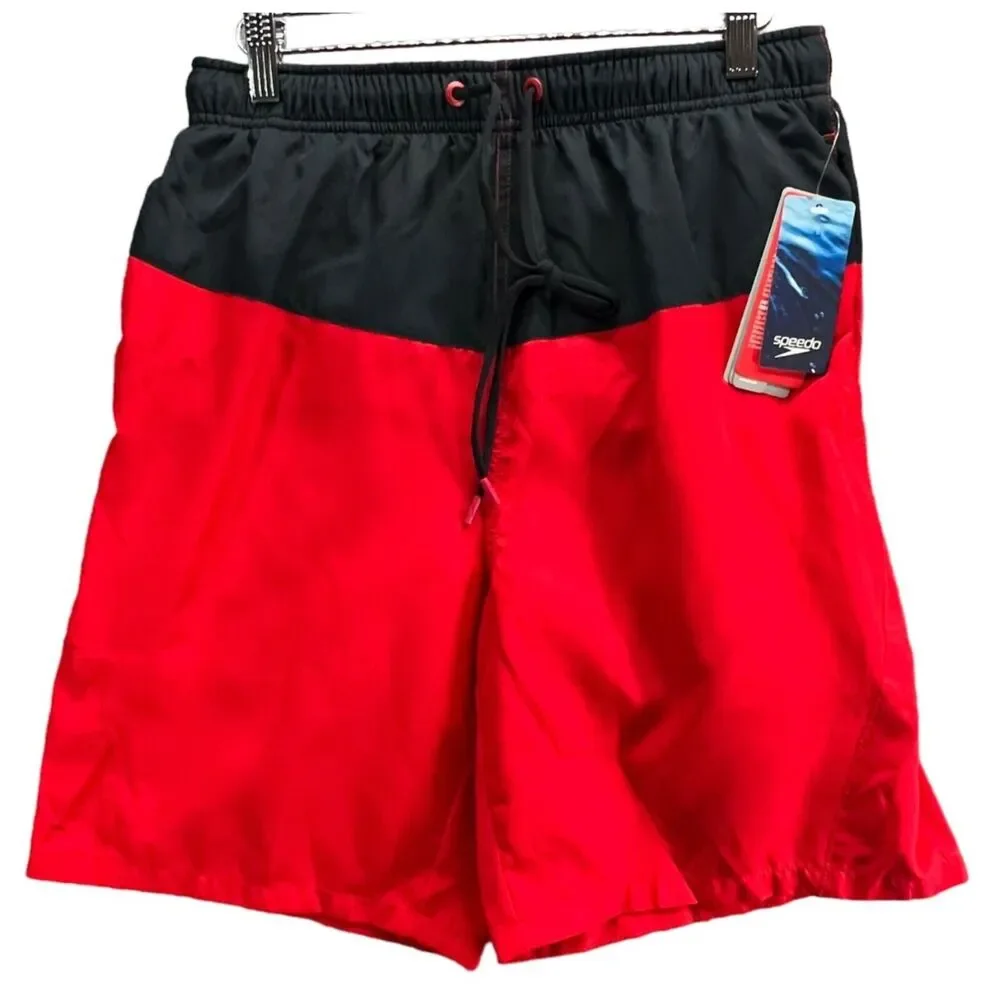 Speedo Swim Trunks Mens S Red‎ Aquagon Volley Board Shorts Beach Surf Travel NEW